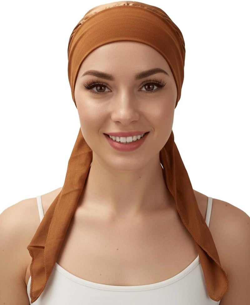 FADACHY Chemo Headwear for Women,Chemo Caps Lightweight for Summer with Head Scarf,Silky Soft Hair Turbans Fashion - Image 2